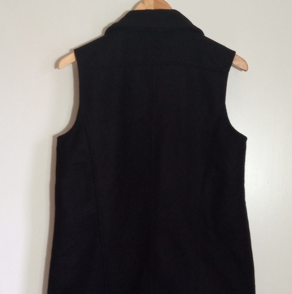 Banana Republic black wool longline moto vest women's size medium - Picture 6 of 7